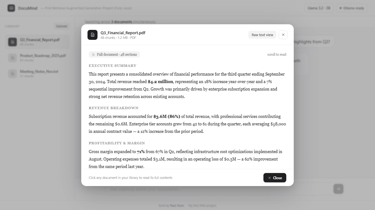 Local AI Document Q&A screenshot 3