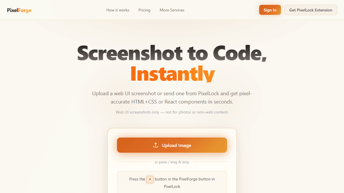Screenshot to Code AI screenshot 1